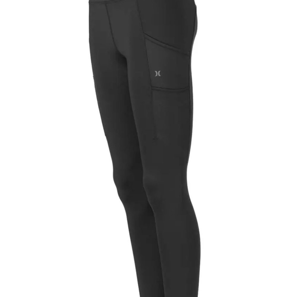 Hurley raw carbon women tight leggings side pockets Sz. Small